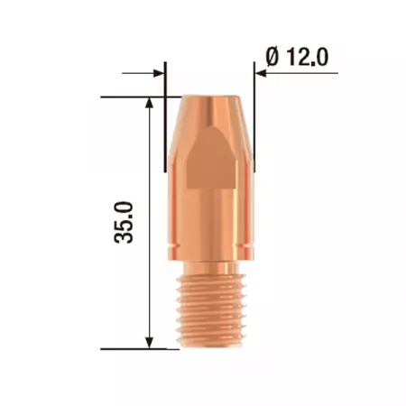 Контактный наконечник M10x35 мм, 1,6 мм, CuCrZr (25 шт) FUBAG FB.CTM10.35-16