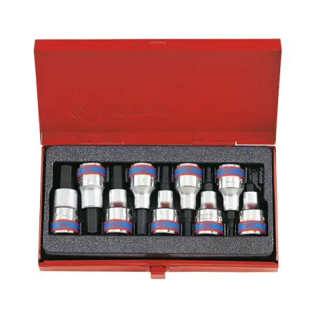 Набор торцевых насадок 1/2 дюйма HEX H3-H14 60 мм, 9 предметов King Tony 4110PR