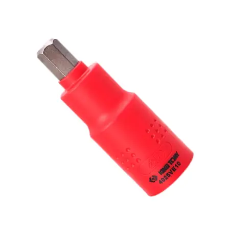 KING TONY 4025VE10 Торцевая насадка (бита) диэлектрическая 1/2", HEX H10, L=75 мм