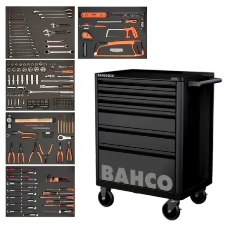 BAHCO 1472K6BKFF12SD Набор инструментов в черной тележке, 247 предметов