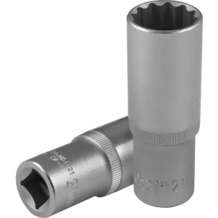 Головка торцевая глубокая 12-гранная 1/2"DR, 21 мм, Jonnesway, S04HD4721