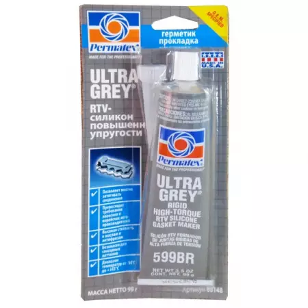Формирователь прокладок серый, 99 г, Permatex Ultra Grey Rigid High-Torque RTV Silicone Gasket Maker