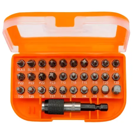 BAHCO 59/S31B Набор вставок (бит) 1/4 дюйма SL, PH, PZ, TORX, HEX, 31 предмет
