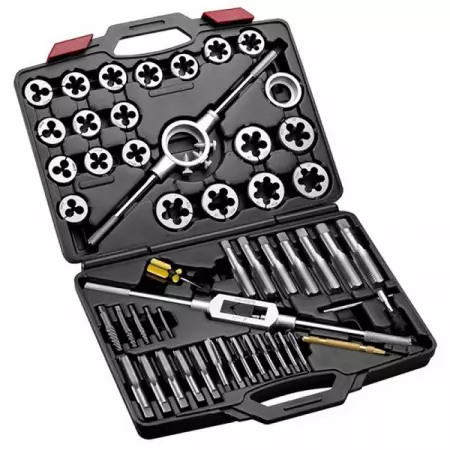 Набор метчиков и плашек SK-5 1/4"-1", 51 предмет, кейс МАСТАК 351-10051C