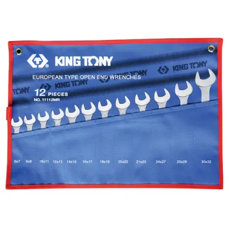 KING TONY 1112MRN Набор ключей рожковых 6-32 мм чехол из теторона 12 предметов