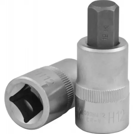 Насадка торцевая 1/2"DR с вставкой-битой шестигранной, H14, L=55 мм, Jonnesway, S09H414