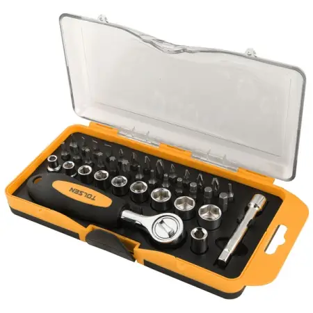 Набор вставок (бит) 1/4", SL, PH, PZ, Hex, Torx, 38 предметов, TOLSEN TT20035