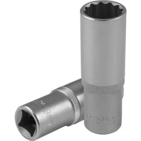 Головка торцевая глубокая 12-гранная 1/2"DR, 19 мм, Jonnesway, S04HD4719