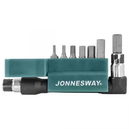 Комплект вставок-бит 1/4"DR HEX, H2-H8, c Г-образным приводом, 8 предметов, Jonnesway S08H2H8S