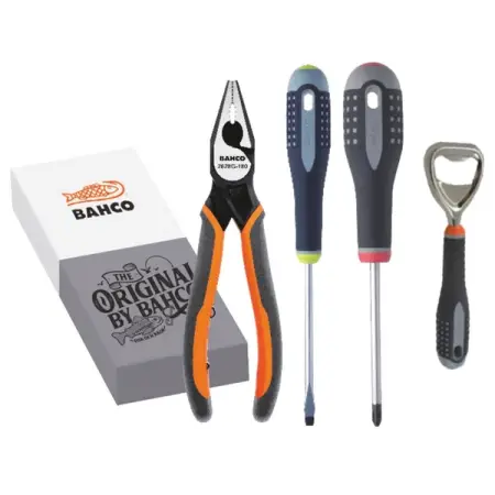 BAHCO ORIG-2628G-BE2 Промо-набор – отвертки Slotted/Phillips, пассатижи, открывалка