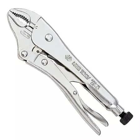 KING TONY 6011-07R Зажим с фиксатором 185 мм закругленные губки