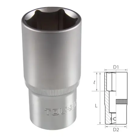 Головка торцевая глубокая шестигранная 1/2", 32 мм TOLSEN TT16582