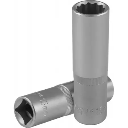 Головка торцевая глубокая 12-гранная 1/2"DR, 15 мм, Jonnesway, S04HD4715