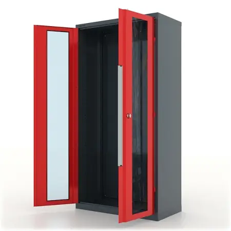 Шкаф инструментальный Premium, серо-красный, двери со стеклом, Ferrum 13.9002-7016/3000