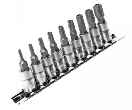 Набор бит 1/4" TORX 5-ти гранных 9 предметов JTC-3303