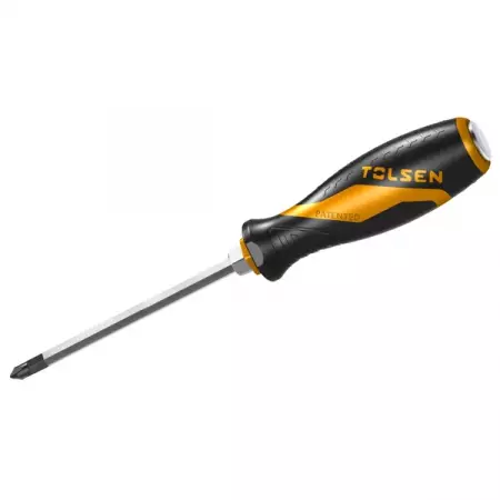 Отвертка крестовая GRIPro, Phillips PH2, 150 мм, силовая, TOLSEN TT20125