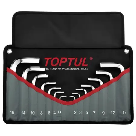 Набор Г-образных шестигранников 2-19 мм, 14 предметов TOPTUL GPAQ1401
