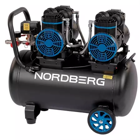 NORDBERG NCEO50/500 Компрессор поршневой безмасляный 220В, ресивер 50л, 500л/мин