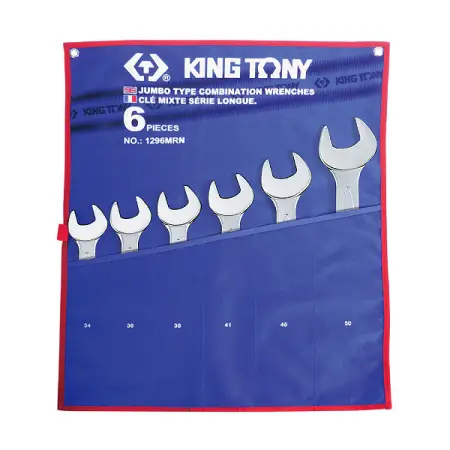 Набор ключей комбинированных 34-50 мм чехол из теторона 6 предметов King Tony 1296MRN