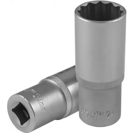 Головка торцевая глубокая 12-гранная 1/2"DR, 24 мм, Jonnesway, S04HD4724