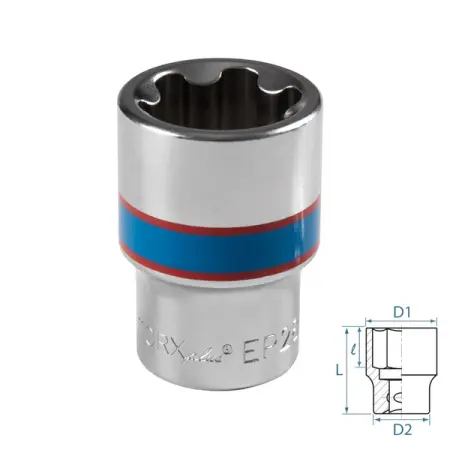 KING TONY 433E28M Головка торцевая TORX Plus 1/2", EP28