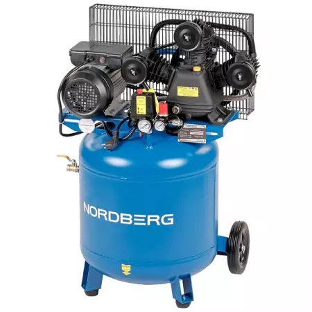 NORDBERG NCEV100/360 Компрессор вертикальный поршневой с ременной передачей 220В, ресив. 100л, 360л/мин