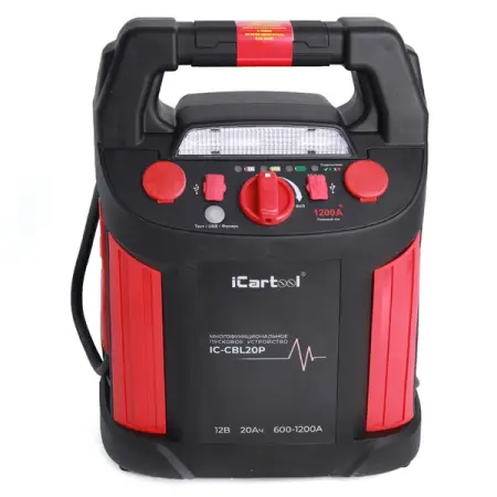 Пусковое устройство 12 В, 20 Ач, 600/1200 А, iCarTool IC-CBL20P