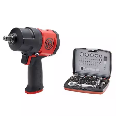 Гайковерт ударный пневматический 1/2 дюйма, 1300 Нм, Chicago Pneumatic CP7748 + набор инструмента