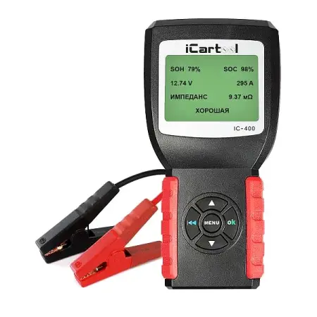 Тестер аккумуляторных батарей 12/24В iCartool IC-400