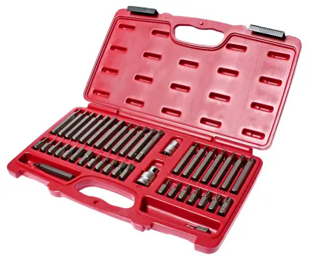 Набор бит 1/2"&3/8" 6-ти гранных HEX, TORX, SPLINE + 2 держателя (кейс) 42 предмета JTC-3933