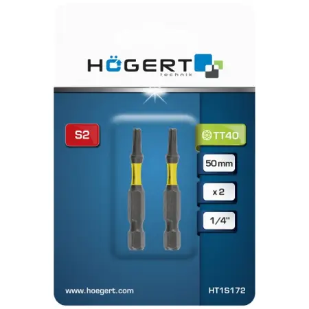 Биты ударные TT40, 50 мм, 2 шт, HOEGERT HT1S172