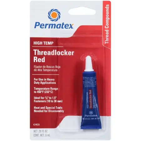 Фиксатор резьбовых соединений высокотемпературный красный, 6 мл, Permatex High Temperature Threadlocker Red