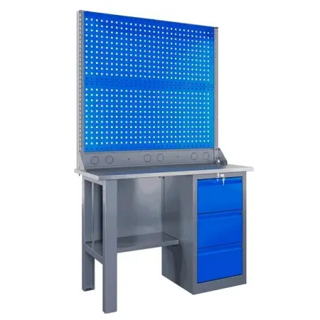 Верстак слесарный гаражный однотумбовый, двойной экран, Верстакофф SLF SLF 121.13.1-2R