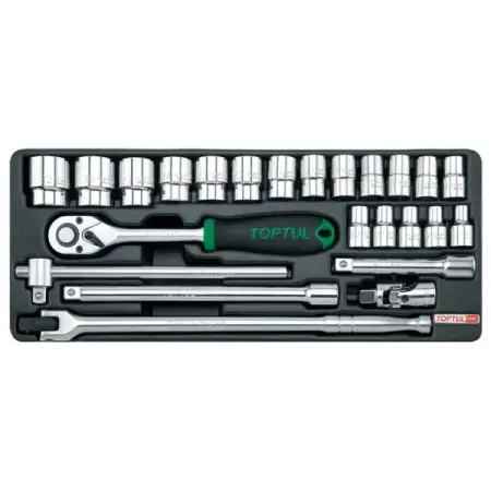 Набор головок и аксессуаров 1/2", 24 пр., в ложементе TOPTUL GCAT2402