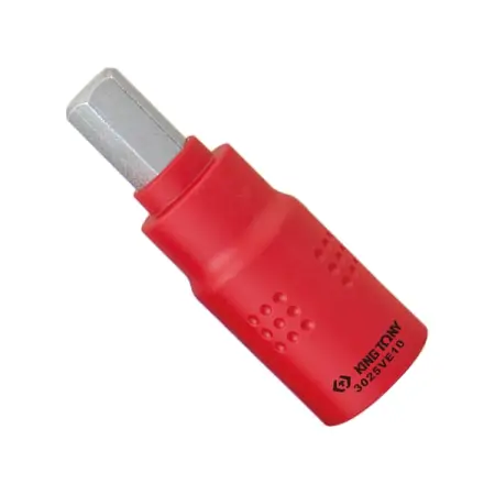 KING TONY 3025VE10 Торцевая насадка (бита) диэлектрическая 3/8", HEX H10, 65 мм