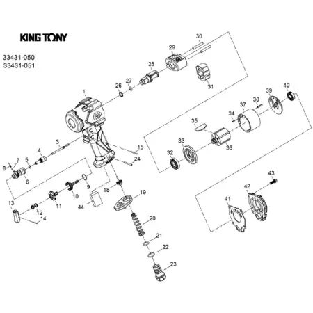 Ремкомплект для гайковерта 33431-050, курок KING TONY 33431-B13