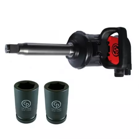 Гайковерт ударный пневматический 1 дюйм, 2600 Нм, Chicago Pneumatic CP7642 + 2 головки
