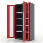 Шкаф инструментальный Premium, серо-красный, двери со стеклом, Ferrum 13.2082-7016/3000