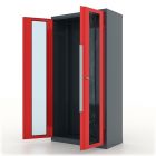 Шкаф инструментальный Premium, серо-красный, двери со стеклом, Ferrum 13.9002-7016/3000