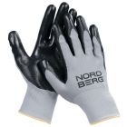 NORDBERG NPG1508GB Перчатки рабочие полиэфирные 15 класс, серо-черные