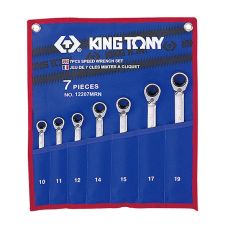 Набор ключей комбинированных трещоточных с флажком 10-19 мм 7 предметов King Tony 12207MR01