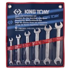 KING TONY 1106MR01 Набор ключей рожковых, 8-19 мм, 6 предметов