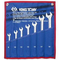 KING TONY 12C7MRN01 Набор комбинированных удлиненных ключей, 8-19 мм, 7 предметов