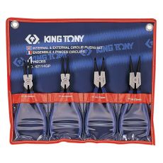 KING TONY 42114GP Набор инструментов съемников стопорных колец, 4 предмета