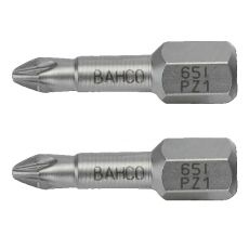 BAHCO 65I/PZ2-2P Набор торсионных вставок (бит) из нержавеющей стали 1/4 дюйма Pozidriv PZ2, L=25 мм, 2 шт