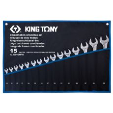 KING TONY 12D15MRN Набор комбинированных ключей, 10-32 мм, чехол из теторона, 15 предметов