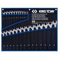 KING TONY 12D26MRN Набор комбинированных ключей, 6-32 мм, чехол из теторона, 26 предметов