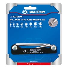 Набор складных Г-образных ключей TORX T9-T40, 8 предметов King Tony 20308PR