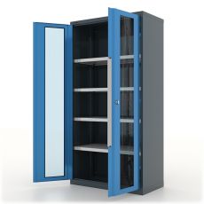Шкаф инструментальный Premium, серо-синий, двери со стеклом, Ferrum 13.1042-7016/5015