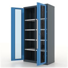 Шкаф инструментальный Premium, серо-синий, двери со стеклом, Ferrum 13.2082-7016/5015